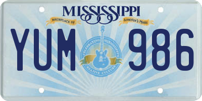 MS license plate YUM986