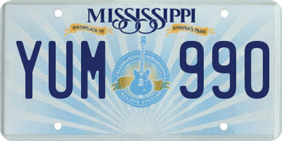 MS license plate YUM990