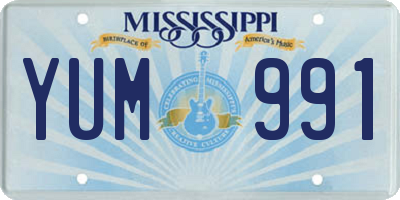 MS license plate YUM991