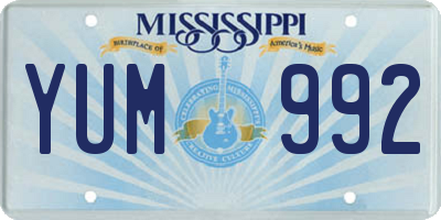 MS license plate YUM992