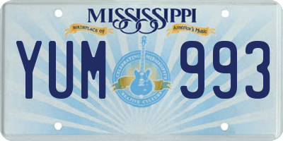 MS license plate YUM993