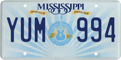 MS license plate YUM994
