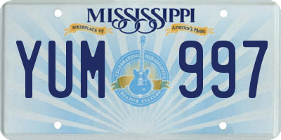 MS license plate YUM997