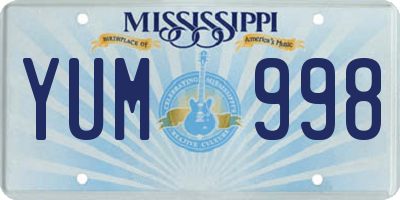 MS license plate YUM998