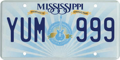 MS license plate YUM999