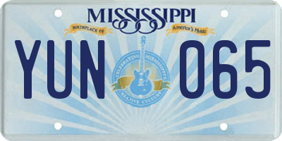 MS license plate YUN065