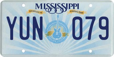 MS license plate YUN079