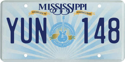 MS license plate YUN148