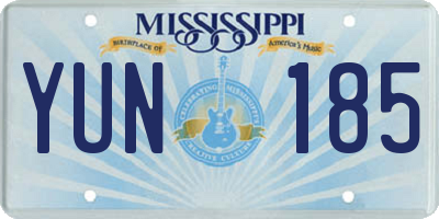 MS license plate YUN185