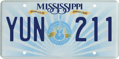 MS license plate YUN211