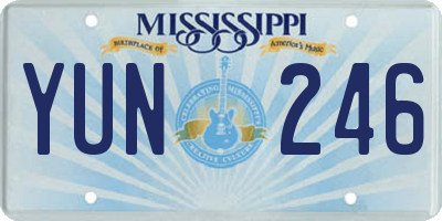 MS license plate YUN246