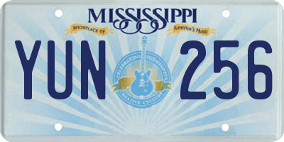 MS license plate YUN256