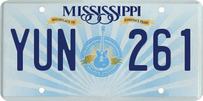 MS license plate YUN261