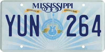 MS license plate YUN264