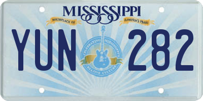 MS license plate YUN282