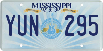 MS license plate YUN295