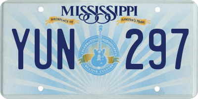 MS license plate YUN297