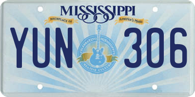 MS license plate YUN306