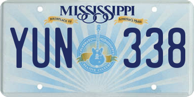 MS license plate YUN338