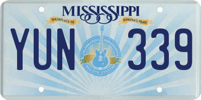 MS license plate YUN339
