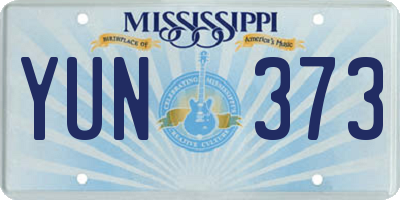 MS license plate YUN373