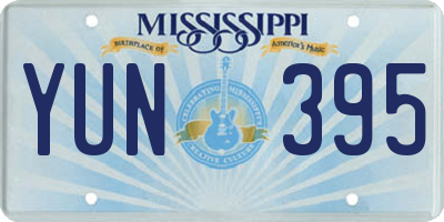 MS license plate YUN395