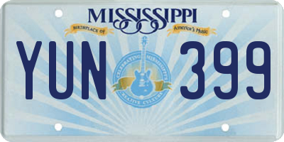 MS license plate YUN399
