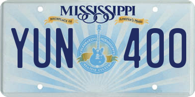 MS license plate YUN400
