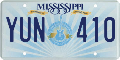 MS license plate YUN410