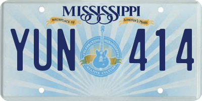 MS license plate YUN414