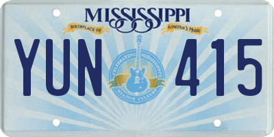 MS license plate YUN415