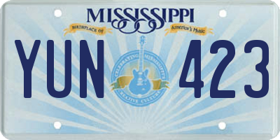 MS license plate YUN423