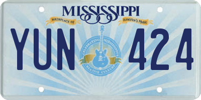 MS license plate YUN424