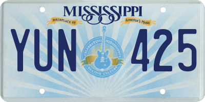 MS license plate YUN425