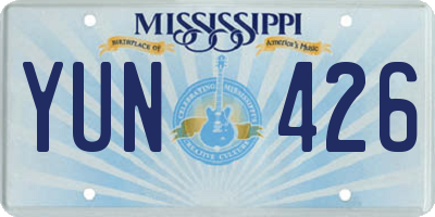 MS license plate YUN426