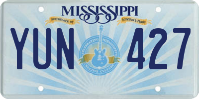 MS license plate YUN427