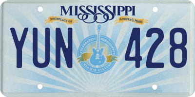 MS license plate YUN428