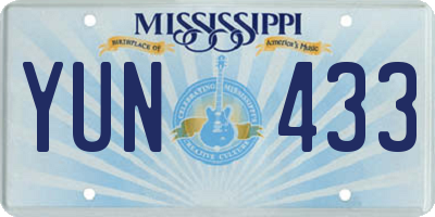 MS license plate YUN433