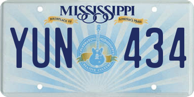 MS license plate YUN434