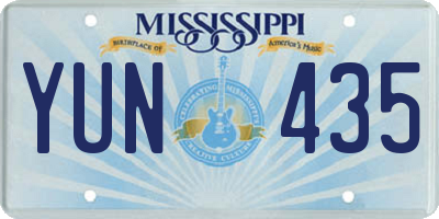 MS license plate YUN435