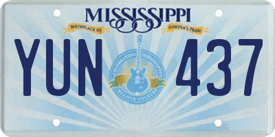 MS license plate YUN437