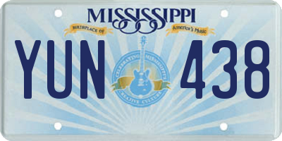 MS license plate YUN438