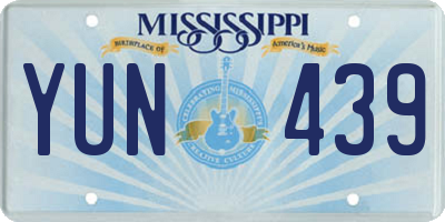 MS license plate YUN439