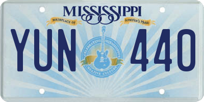 MS license plate YUN440