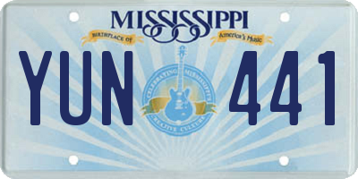 MS license plate YUN441