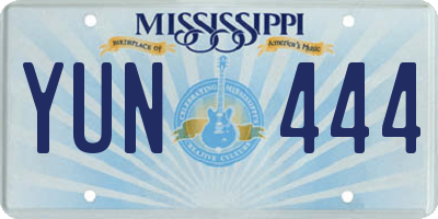 MS license plate YUN444