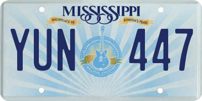 MS license plate YUN447