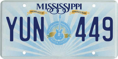 MS license plate YUN449