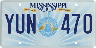MS license plate YUN470
