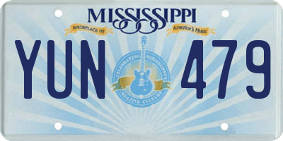 MS license plate YUN479
